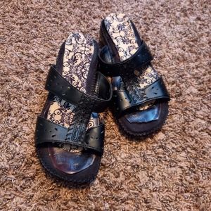 Dr. Scholl's Black Faux Leather Sandals